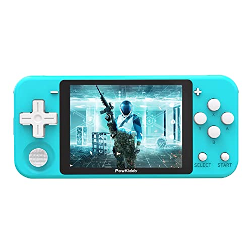 Q90 Portable Game Console, Open Source Linux System, Vibration Motor, 1100 Games, Compatible with Various Simulators (Blue, 16G)