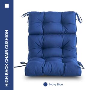 YOOZEKU Outdoor/Indoor High Back Chair Cushion,Waterproof All-Weather Stuffed High Rebound Foam Adirondack Chair Cushion,Seat/Back Chair Cushion for Outdoor Furniture,Navy Blue