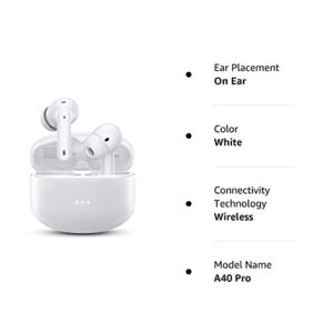 XIAOWTEK A40 Pro Wireless Earbuds, 50Hrs Playtime Bluetooth Earbuds Built in Noise Cancellation Mic with Charging Case, Bluetooth Headphones with Stereo Sound, IPX7 Waterproof Ear Buds for iPhone