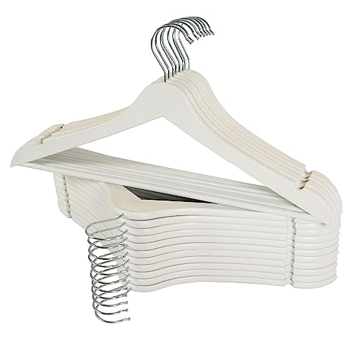 D'orcia Home Clothes Hanger - Heavy Duty Durable Coat and Clothes Hangers - 20 Pack Clothes Hangers Plastic - Non-Slip Clothes Hangers - Wood Look Space Saving Hangers - 360 Degree Swivel Hook (White)