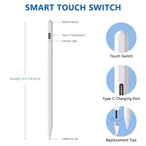 Stylus Pen for Touch Screen, Smart Digital Stylus Pen for iPhone, Samsung, iOS/Android Smart Phone and Other Tablets,Smart Pen,Active Stylus Pen Pencil for Precise Writing/Drawing