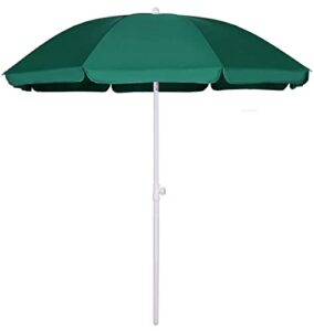 ammsun 6ft portable picnic outdoor canopy sunshade beach umbrella with tilt function, small patio umbrella - portable outdoor sun umbrella with uv50+ protection,beach chair umbrella 6' green