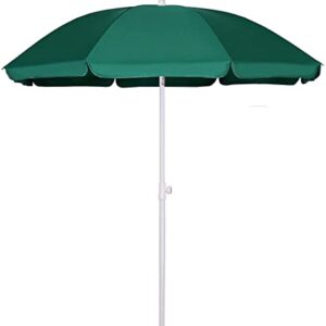 AMMSUN 6FT Portable Picnic Outdoor Canopy Sunshade Beach Umbrella with Tilt Function, Small Patio Umbrella - Portable Outdoor Sun Umbrella With UV50+ Protection,Beach Chair Umbrella 6' Green