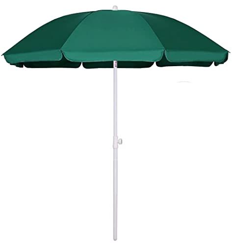 AMMSUN 6FT Portable Picnic Outdoor Canopy Sunshade Beach Umbrella with Tilt Function, Small Patio Umbrella - Portable Outdoor Sun Umbrella With UV50+ Protection,Beach Chair Umbrella 6' Green