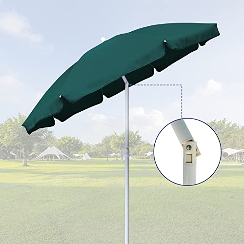 AMMSUN 6FT Portable Picnic Outdoor Canopy Sunshade Beach Umbrella with Tilt Function, Small Patio Umbrella - Portable Outdoor Sun Umbrella With UV50+ Protection,Beach Chair Umbrella 6' Green