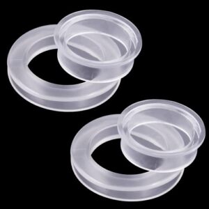 litoexpe 2 inch silicone patio table umbrella hole ring plug and cap set for glass outdoors patio table deck yard, clear, 2-pack