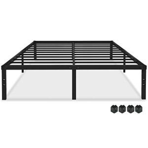 lukiroyal full size bed frame - full bed frame 18 in-bed frame full no box spring needed with safety rounded corners,easy assembly,noiseless,platform bed frame storage space under