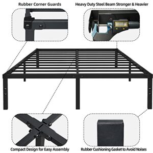 LUKIROYAL Full Size Bed Frame - Full Bed Frame 18 in-Bed Frame Full No Box Spring Needed with Safety Rounded Corners,Easy Assembly,Noiseless,Platform Bed Frame Storage Space Under