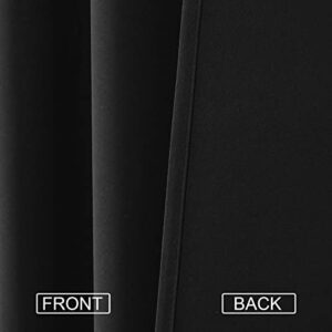 Estelar Textiler Black Blackout Curtains for Bedroom, Thermal Insulated Light Blocking Curtains 84 Inches Long, Back Tab and Rod Pocket Room Darkening Window Drapes for Living Room,52x84 Inch,2 Panels