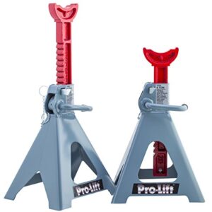 Arcan Jack with Ratcheting Design & Pro-Lift Heavy Duty 6 Ton Jack Stands Pair - Double Locking Pins - Handle Lock and Mobility Pin for Auto Repair Shop with Extra Safety