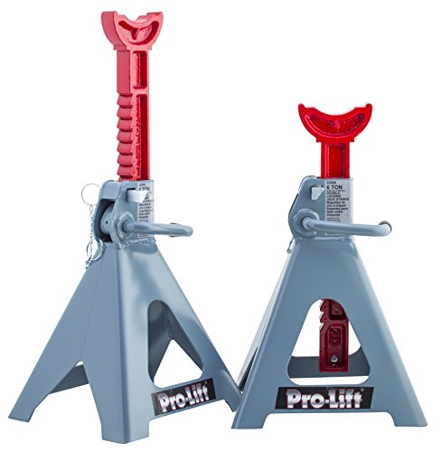 Arcan Jack with Ratcheting Design & Pro-Lift Heavy Duty 6 Ton Jack Stands Pair - Double Locking Pins - Handle Lock and Mobility Pin for Auto Repair Shop with Extra Safety