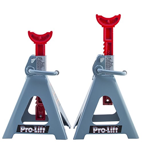 Arcan Jack with Ratcheting Design & Pro-Lift Heavy Duty 6 Ton Jack Stands Pair - Double Locking Pins - Handle Lock and Mobility Pin for Auto Repair Shop with Extra Safety