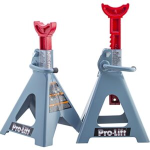 Arcan Jack with Ratcheting Design & Pro-Lift Heavy Duty 6 Ton Jack Stands Pair - Double Locking Pins - Handle Lock and Mobility Pin for Auto Repair Shop with Extra Safety