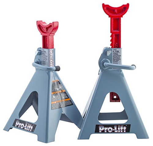 Arcan Jack with Ratcheting Design & Pro-Lift Heavy Duty 6 Ton Jack Stands Pair - Double Locking Pins - Handle Lock and Mobility Pin for Auto Repair Shop with Extra Safety