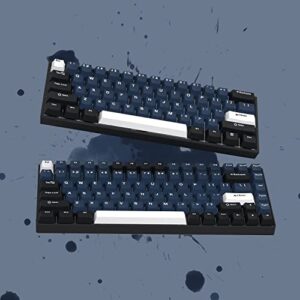 dagaladoo 131 Keys Double Shot Keycaps, Cherry Profile PBT Keycaps Full Set, XVX Custom Keyboard Keycaps for 60% 65% 75% 100% Cherry Gateron MX Switches Mechanical Keyboard, Dark Blue/Black/White