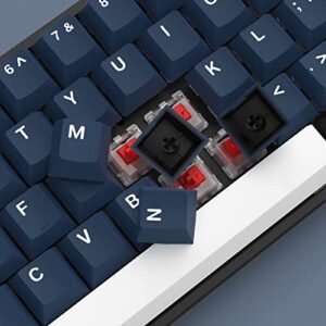 dagaladoo 131 Keys Double Shot Keycaps, Cherry Profile PBT Keycaps Full Set, XVX Custom Keyboard Keycaps for 60% 65% 75% 100% Cherry Gateron MX Switches Mechanical Keyboard, Dark Blue/Black/White