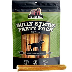 Redbarn Bully Sticks for Dogs - All Natural, Healthy Single Ingredient & Long-Lasting Dog Chew Treat Beef Rawhide Alternative 5-8'' Variety Pack Small and Large