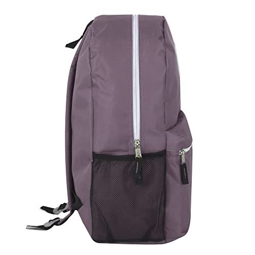 19 Inch School Backpacks with Mesh Side Pockets – Basic Large Solid Color Backpacks for Kids, Men, Women, Travel (Purple/Lilac)