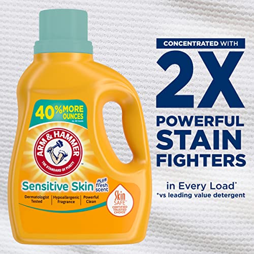 Arm & Hammer Sensitive Skin Plus Fresh Scent, 105 Loads Liquid Laundry Detergent, 105 Fl oz