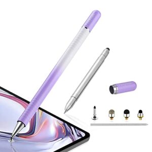 stylus pen for touch screens, penyeah 3 in 1 magnetic disc/rubber/hard mesh tip stylus,universal high precison touch screen pen stylist for all capacitive touch screens-dream purple