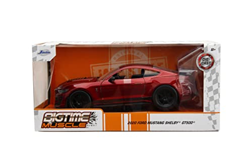 Big Time Muscle 1:24 2020 Ford Mustang Shelby GT 500 Die-cast Car Candy Red, Toys for Kids and Adults