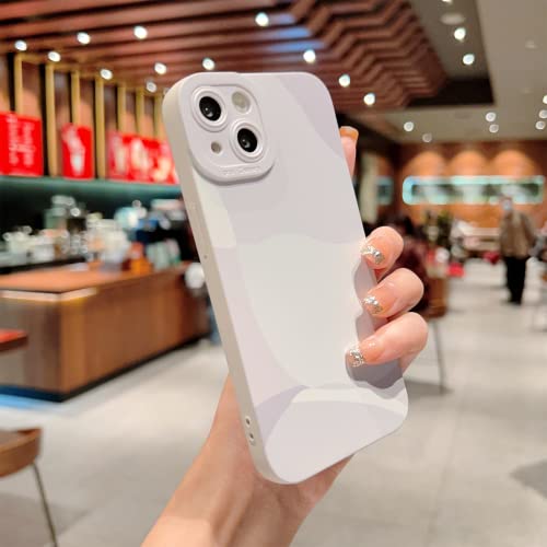 YKCZL Compatible with iPhone 13 Mini Case 5.4 Inch, Cute Painted Art Full Camera Lens Protective Slim Soft Shockproof Phone Case for Women Girl-White