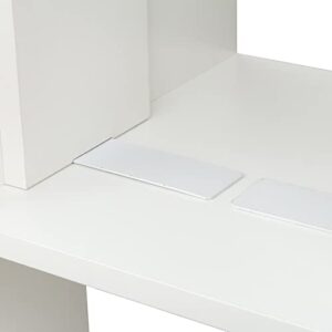 Boloni Geometric Bookcase with 2 Bookends, 6 Tier Modern Bookshelf, 76in Tall White Bookshelf, Freestanding Lego Display Shelves