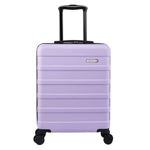 cabin max anode 44l 55x40x20cm (22x16x8inch) carry on hand luggage suitcase - lightweight, hard shell, 4 wheels, smart usb port, 3 digit combination lock (lavender)