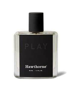 hawthorne warm and aromatic play cologne. winner of gq's 2022 best new fragrance. a modern men's woody scent. lavender, bergamot, tonka, and cedar notes. 1.7 fl oz.