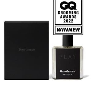 Hawthorne Warm and Aromatic Play Cologne. Winner of GQ's 2022 Best New Fragrance. A Modern Men's Woody Scent. Lavender, Bergamot, Tonka, and Cedar Notes. 1.7 Fl Oz.