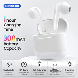 Wireless Earbuds Bluetooth 5.0 Headphones with Wireless Charging Case 36H Play Time, IPX6 Waterproof Earphones True Wireless Earbuds with Microphone, In-Ear Earbuds Deep Bass For Sports TV Phones