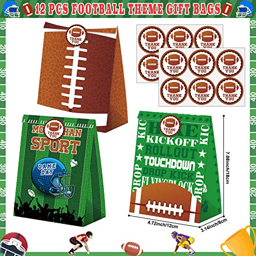 Football Party Favors 72 PCS Football theme Slap Bracelet Keychain Tattoo Stickers Plastic Straws Silicone Bracelet Gift Bags for Kids Sports Theme Birthday Party Gift Giving Classroom Rewards