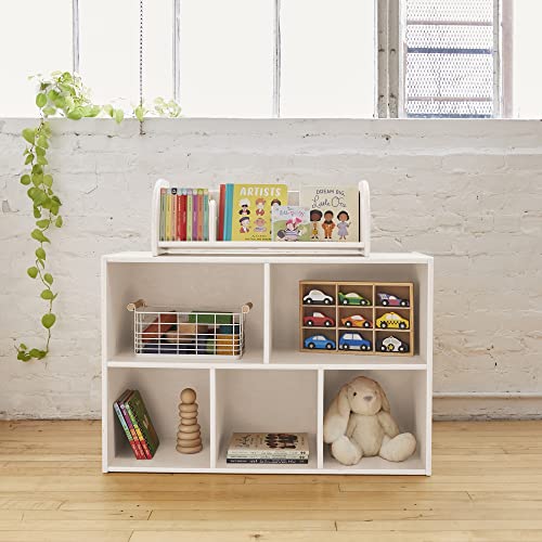 ECR4Kids Tabletop Book Display, Adjustable, Library Storage, White Wash