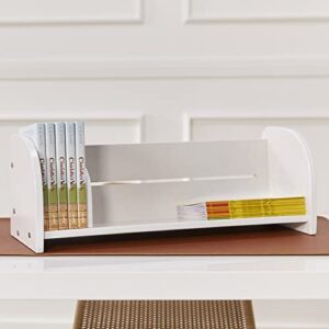 ECR4Kids Tabletop Book Display, Adjustable, Library Storage, White Wash