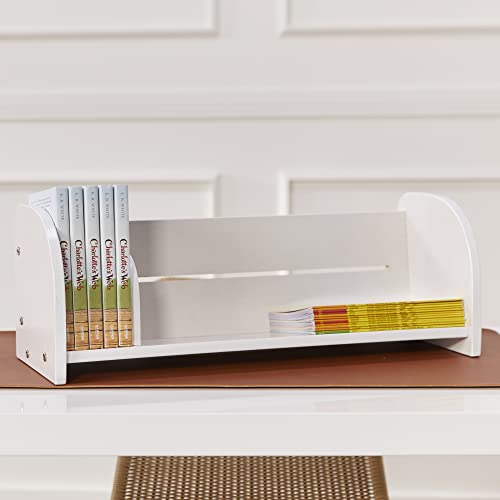 ECR4Kids Tabletop Book Display, Adjustable, Library Storage, White Wash