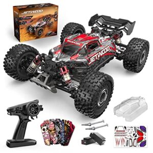 jetwood 1:16 4wd brushless fast rc cars for adults, max 42mph hobby grade electric racing buggy, oil-filled shocks, awd offroad remote control car with 2 li-po batteries, monster rc truck for boys