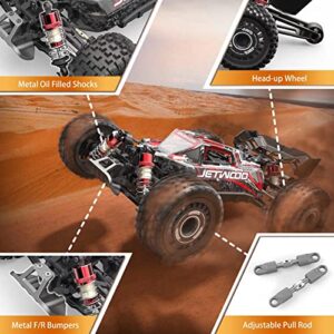 Jetwood 1:16 4WD Brushless Fast RC Cars for Adults, Max 42mph Hobby Grade Electric Racing Buggy, Oil-Filled Shocks, AWD Offroad Remote Control Car with 2 Li-Po Batteries, Monster RC Truck for Boys