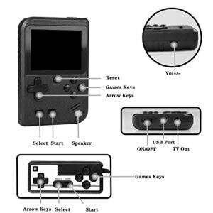 Trovono Retro Handheld Game Console, Portable Retro Video Game Console with 500 Classical FC Games, 3.0-Inch Screen 1020mAh Rechargeable Battery Support for Connecting TV and Two Players(Black)