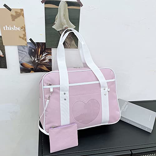 BOYOWO Japanese School Bag cute stickers kawaii wallet accessories tote bag aesthetic kawaii makeup aesthetic tote bag vintage kawii crossbody bag ita backpack coquette backpack,lavender