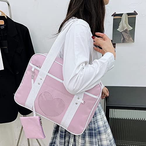 BOYOWO Japanese School Bag cute stickers kawaii wallet accessories tote bag aesthetic kawaii makeup aesthetic tote bag vintage kawii crossbody bag ita backpack coquette backpack,lavender