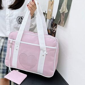 BOYOWO Japanese School Bag cute stickers kawaii wallet accessories tote bag aesthetic kawaii makeup aesthetic tote bag vintage kawii crossbody bag ita backpack coquette backpack,lavender