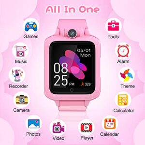 Lterfear Smart Watch for Kids, Kids Watch with 14 Games HD Touch Screen Camera Alarm Music Player Calculator Calendar Video & Audio Recording, Birthday Gift Toys for 4-12 Years Old Boys Girls