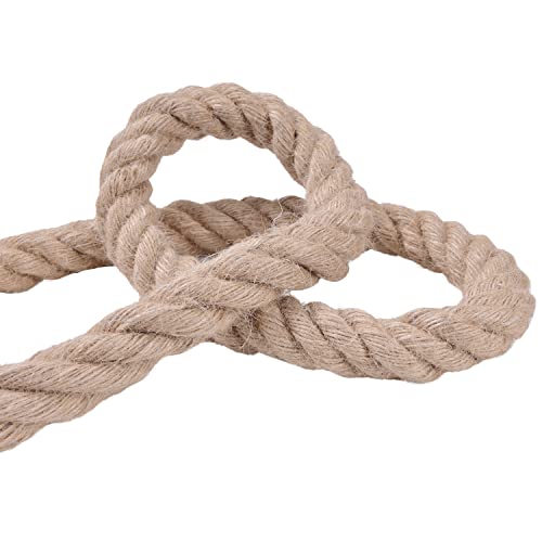 Jute Rope - Twisted Manila Rope Natural Thick Hemp Rope Multipurpose for Indoor and Outdoor Use, for Docks, Railings, DIY Projects, Home Decorating, Climbing (3/4 inch x 50 Feet)