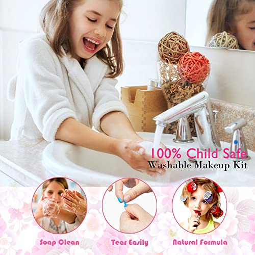 Kids Makeup Kit for Girl - Kids Makeup Kit Toys for Girls,Play Real Makeup Girls Toys,Washable Make Up for Little Girls,Non Toxic Toddlers Cosmetic for Children Age 3-12 Years Old,Teen