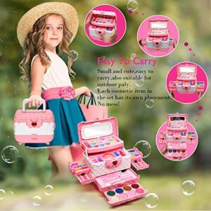 Kids Makeup Kit for Girl - Kids Makeup Kit Toys for Girls,Play Real Makeup Girls Toys,Washable Make Up for Little Girls,Non Toxic Toddlers Cosmetic for Children Age 3-12 Years Old,Teen