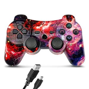 chengdao wireless controller compatible with playstation 3 with high performance motion sense double vibration and charging cable