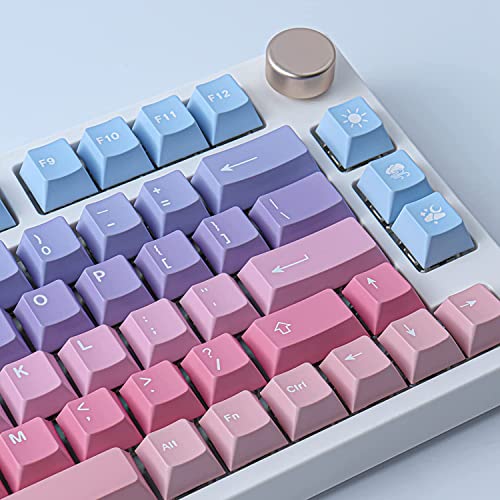 JOMKIZ PBT Keycaps, 129 Keys Dye Sublimation Cherry Profile Keycaps with 6.25U Spacebar Colorful Clouds Keycap Set for Cherry MX Switches ISO/ANSI Layout Mechanical Keyboards