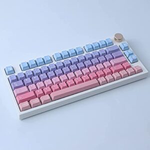 JOMKIZ PBT Keycaps, 129 Keys Dye Sublimation Cherry Profile Keycaps with 6.25U Spacebar Colorful Clouds Keycap Set for Cherry MX Switches ISO/ANSI Layout Mechanical Keyboards