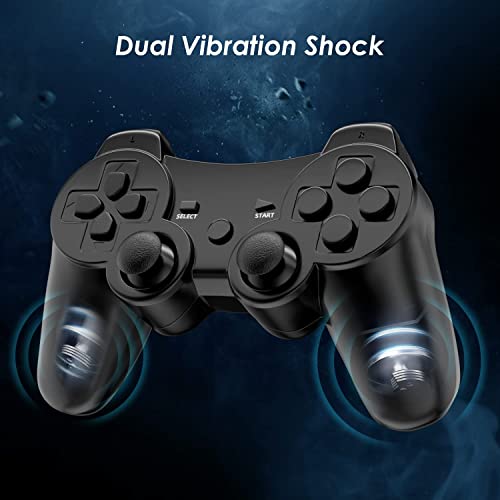 CHENGDAO Controller for PS3 Wireless Controller for Sony 2 Pack Game Controller Compatible with Playstation 3 with High-Performance Motion Sense Double Vibration and Charging Cable