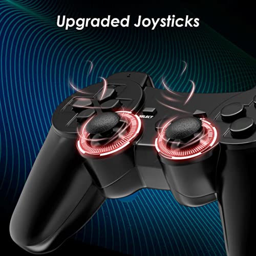 CHENGDAO Controller for PS3 Wireless Controller for Sony 2 Pack Game Controller Compatible with Playstation 3 with High-Performance Motion Sense Double Vibration and Charging Cable